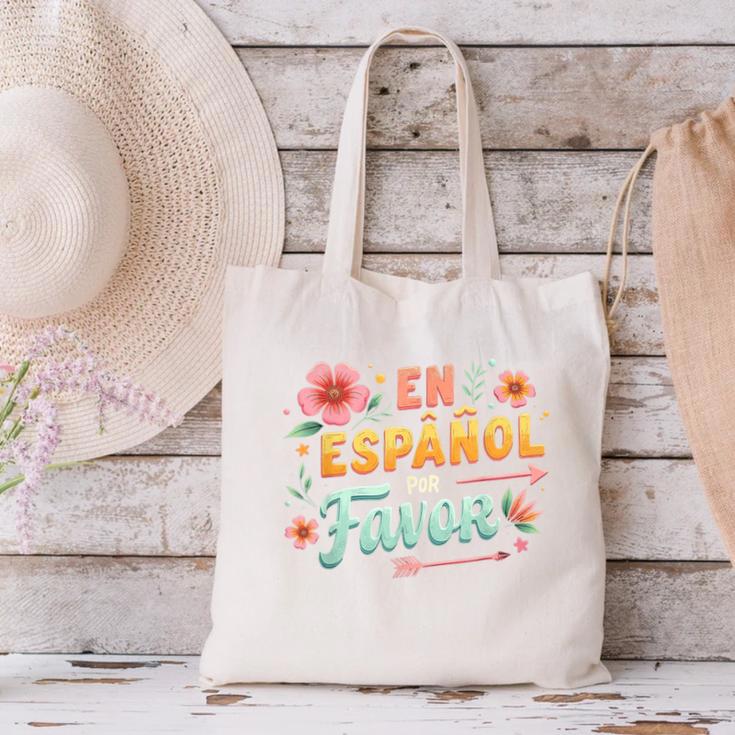 Spanish Teacher Maestra Dimelo En Espanol Por Favor Canvas Tote Bag, gift for family, gift for coworker Spanish Teacher Maestra Dimelo En Espanol Por Favor Canvas Tote Bag, gift for family, gift for coworker
