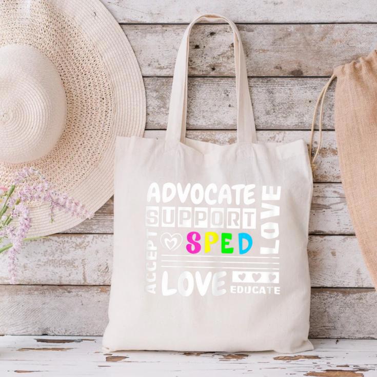 Special Education Advocate Love Support SPED Teacher Canvas Tote Bag, gift for family, gift for coworker