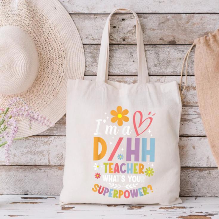 Special Education ASL Teacher Superpower DHH Teacher Canvas Tote Bag, gift for family, gift for coworker Special Education ASL Teacher Superpower DHH Teacher Canvas Tote Bag, gift for family, gift for coworker