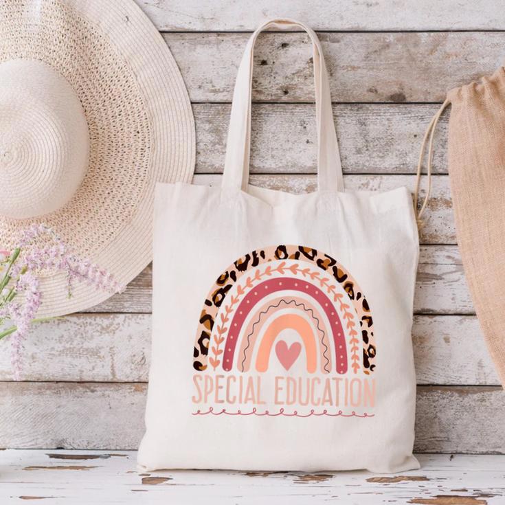 Special Education Shirt Teacher SPED Leopard Boho Rainbow Canvas Tote Bag, gift for family, gift for coworker Special Education Shirt Teacher SPED Leopard Boho Rainbow Canvas Tote Bag, gift for family, gift for coworker