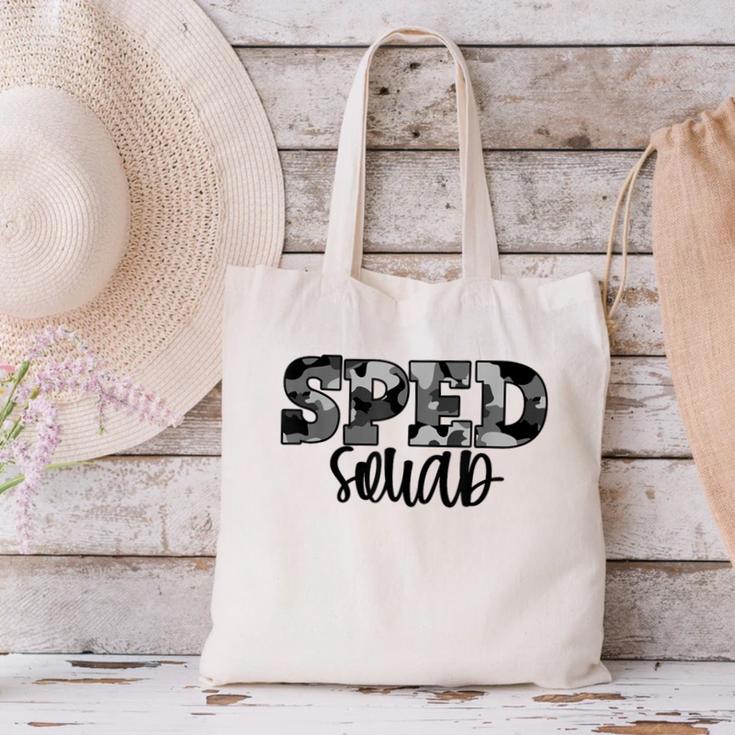 Special Education Squad Camo SPED Teacher Canvas Tote Bag, gift for family, gift for coworker