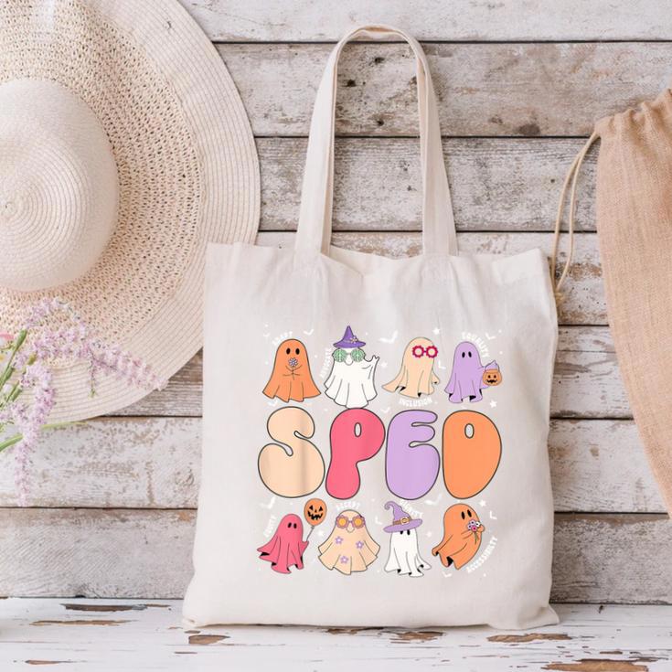 Special Education Teacher Ghosts Halloween SPED Teacher Canvas Tote Bag, gift for family, gift for coworker Special Education Teacher Ghosts Halloween SPED Teacher Canvas Tote Bag, gift for family, gift for coworker