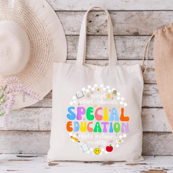 Special Education Teacher SPED Squad Team Kids Men Groovy Canvas Tote Bag, Groovy Teacher Tote Bags, gift for family, gift for coworker Special Education Teacher SPED Squad Team Kids Men Groovy Canvas Tote Bag, Groovy Teacher Tote Bags, gift for family, gift for coworker