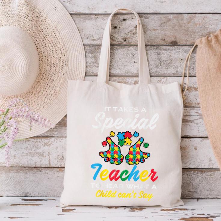 Special Teacher To Hear Child Cant Say Autism Awareness Sped Canvas Tote Bag, gift for family, gift for coworker Special Teacher To Hear Child Cant Say Autism Awareness Sped Canvas Tote Bag, gift for family, gift for coworker