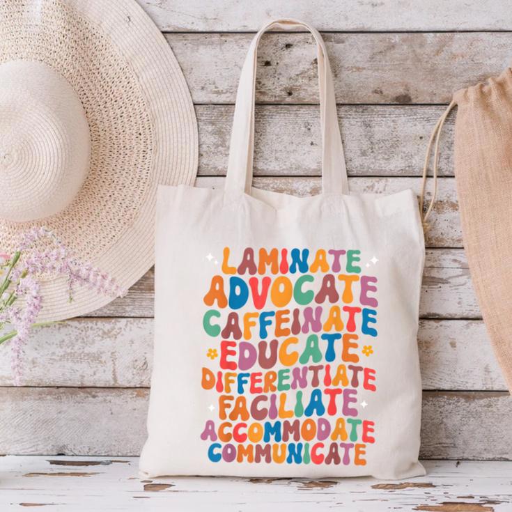 Sped Caffeinate Advocate Laminate Educate Teacher Men Women Kids Canvas Tote Bag, gift for family, gift for coworker Sped Caffeinate Advocate Laminate Educate Teacher Men Women Kids Canvas Tote Bag, gift for family, gift for coworker