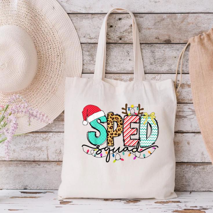 SPED Squad Special Education Teacher Autism Christmas Women Canvas Tote Bag, gift for family, gift for coworker
