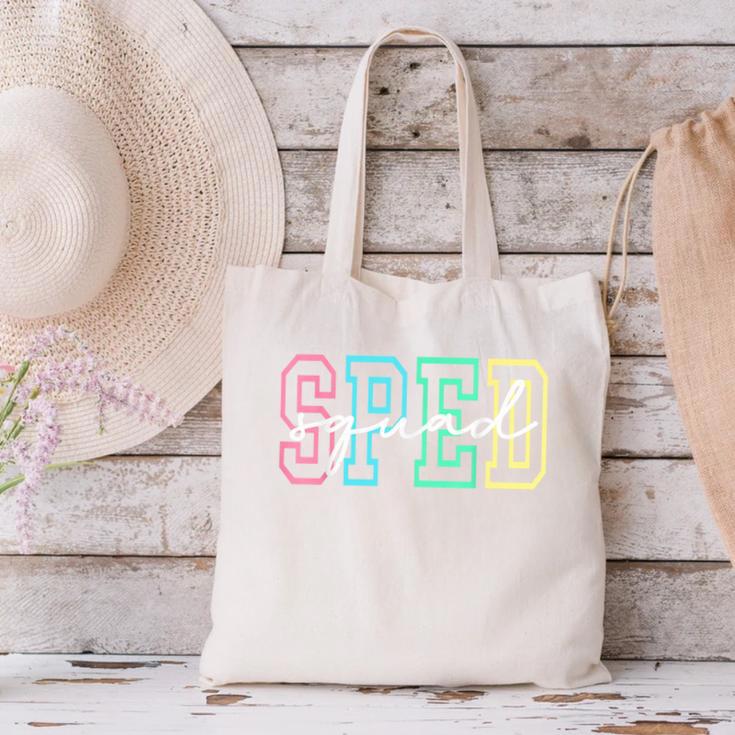 SPED Squad Team SPED Teacher Special Education Teacher Canvas Tote Bag, gift for family, gift for coworker