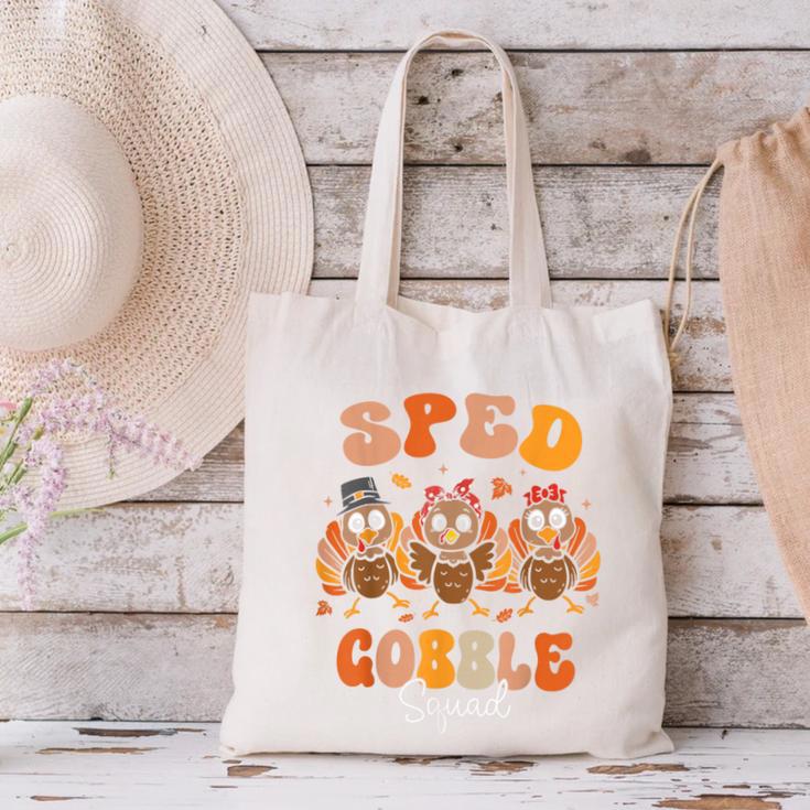 Sped Teacher Gobble Squad Thanksgiving Special Education Canvas Tote Bag, gift for family, gift for coworker Sped Teacher Gobble Squad Thanksgiving Special Education Canvas Tote Bag, gift for family, gift for coworker