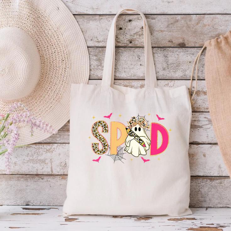 Sped Teacher Halloween Ghost Special Education Preppy Fall Canvas Tote Bag, gift for family, gift for coworker Sped Teacher Halloween Ghost Special Education Preppy Fall Canvas Tote Bag, gift for family, gift for coworker