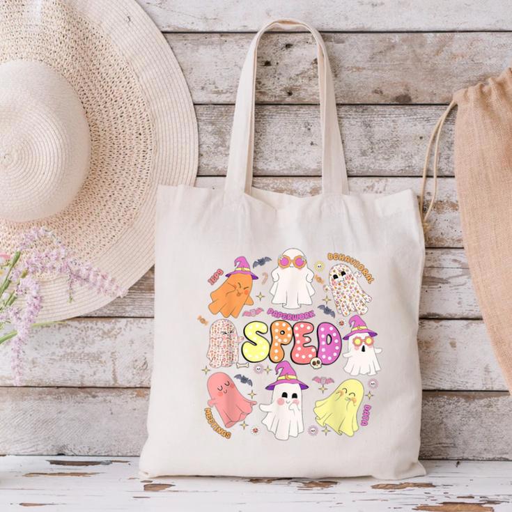 SPED Teacher Halloween Spooky Special Education Team Men Women Kids Canvas Tote Bag, gift for family, gift for coworker