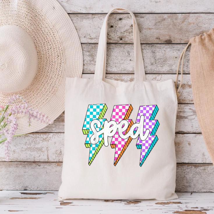 SPED Teacher Squad Lightning Bolt Special Education Canvas Tote Bag, gift for family, gift for coworker SPED Teacher Squad Lightning Bolt Special Education Canvas Tote Bag, gift for family, gift for coworker