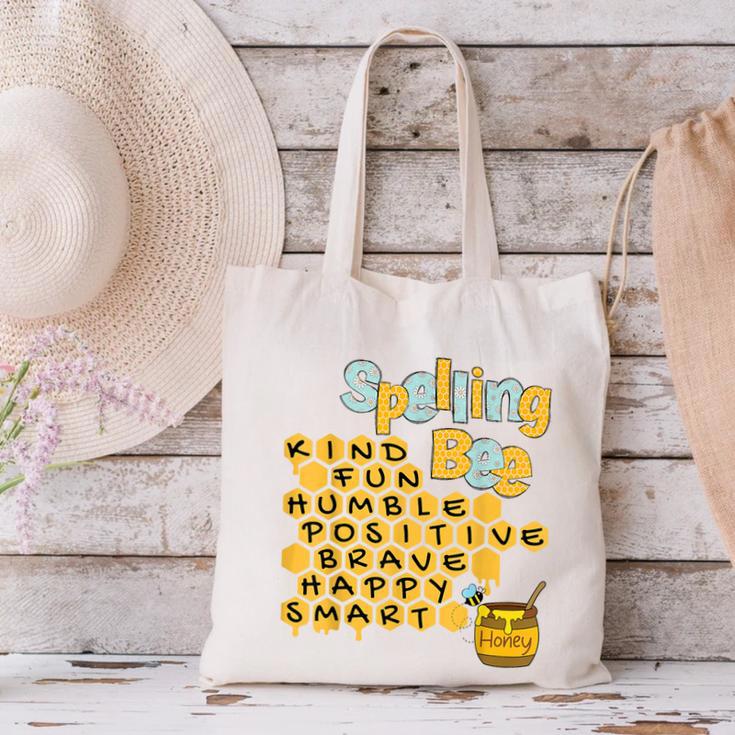 Spelling Bee Kind Positive Kindness Women Teacher Canvas Tote Bag, gift for family, gift for coworker Spelling Bee Kind Positive Kindness Women Teacher Canvas Tote Bag, gift for family, gift for coworker
