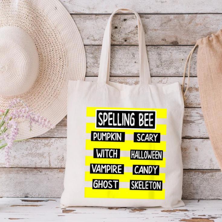 Spelling Bee Pun Halloween Costume For Teachers Canvas Tote Bag, gift for family, gift for coworker Spelling Bee Pun Halloween Costume For Teachers Canvas Tote Bag, gift for family, gift for coworker