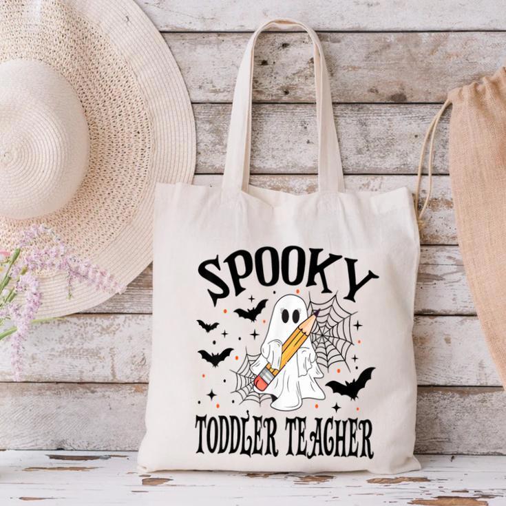 Spooky Toddler Teacher Halloween School Canvas Tote Bag, gift for family, gift for coworker Spooky Toddler Teacher Halloween School Canvas Tote Bag, gift for family, gift for coworker
