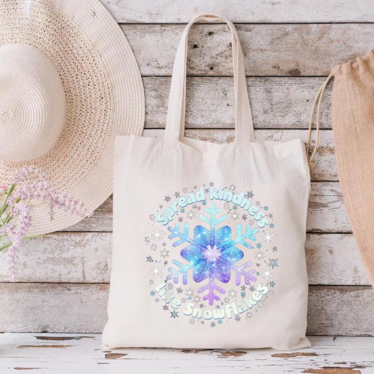 Spread Kindness Like Snowflakes Christmas Teacher Unity Day Canvas Tote Bag, gift for family, gift for coworker