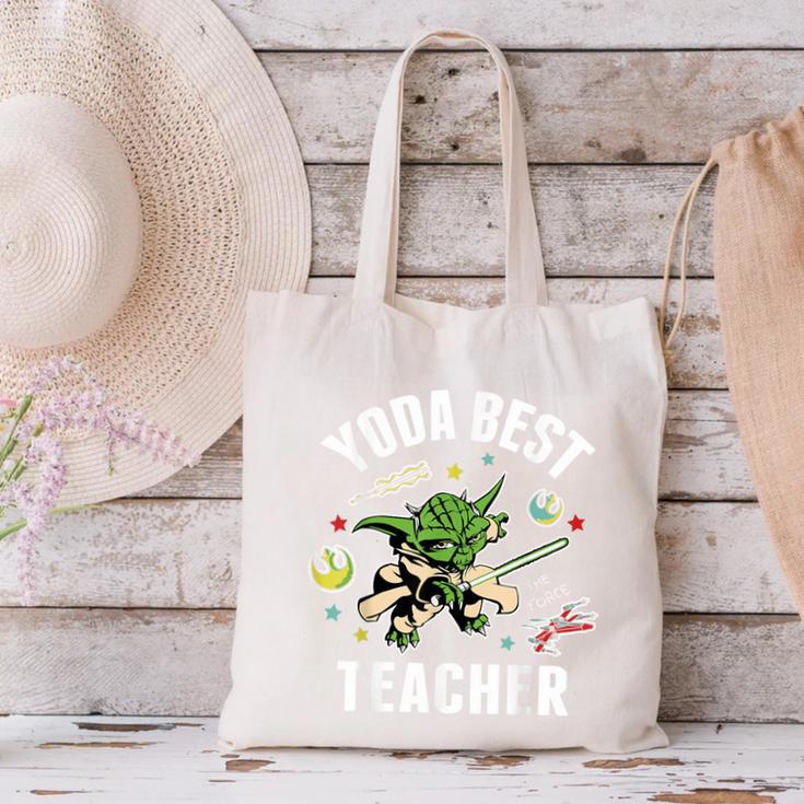 Star Wars Yoda Best Teacher Icons Canvas Tote Bag, gift for family, gift for coworker
