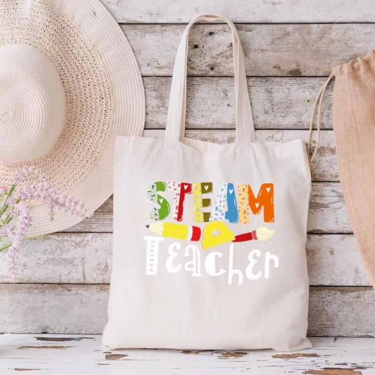 Steam Teacher Science Tech Engineering Arts Maker Canvas Tote Bag, Science Teacher Tote Bags, gift for family, gift for coworker