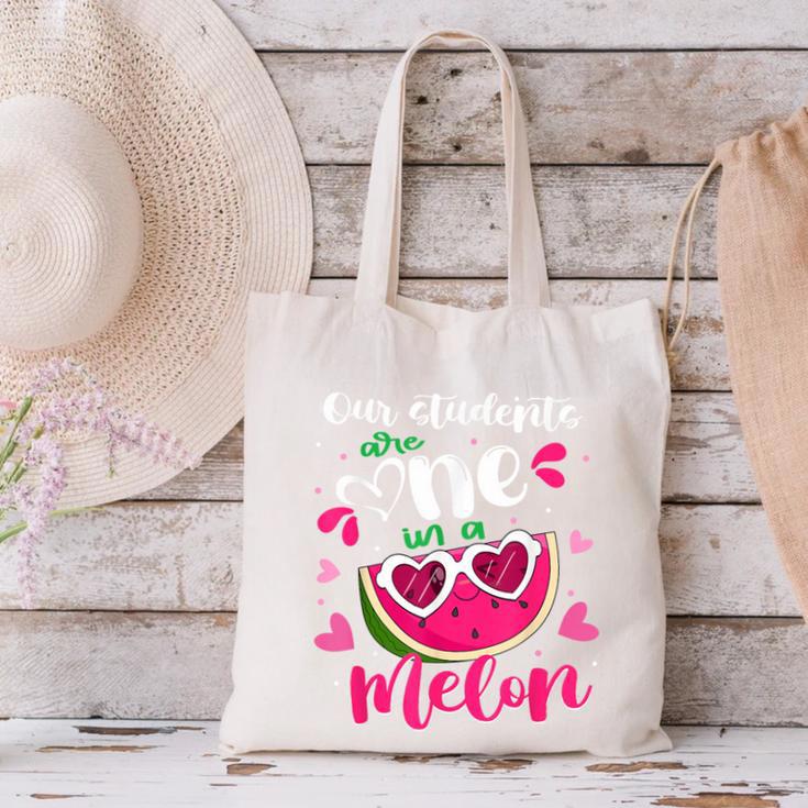 Our Students Are One In A Melon Teacher Watermelon Summer Canvas Tote Bag, gift for family, gift for coworker