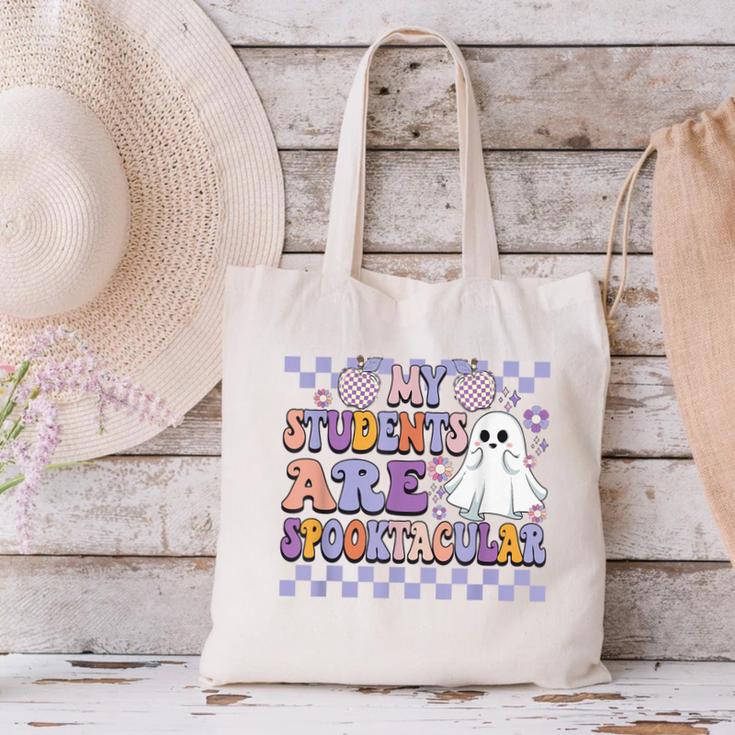 My Students Are Spooktacular Teacher Halloween Vibes Canvas Tote Bag, gift for family, gift for coworker My Students Are Spooktacular Teacher Halloween Vibes Canvas Tote Bag, gift for family, gift for coworker