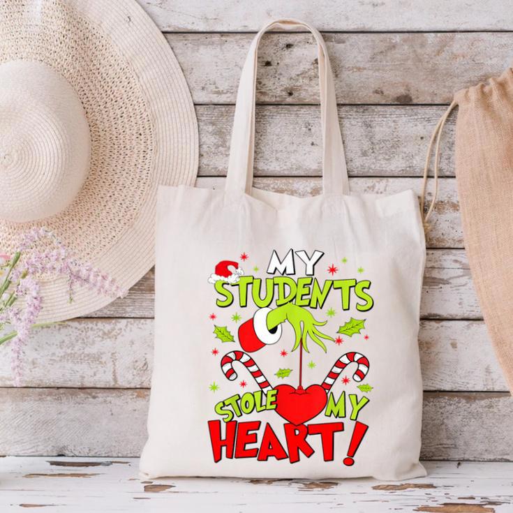 My Students Stole My Heart Teacher Holiday Merry Christmas Canvas Tote Bag, gift for family, gift for coworker My Students Stole My Heart Teacher Holiday Merry Christmas Canvas Tote Bag, gift for family, gift for coworker