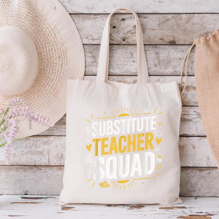 Substitute Teacher Squad Sub Teacher Substitute Teaching Canvas Tote Bag, gift for family, gift for coworker