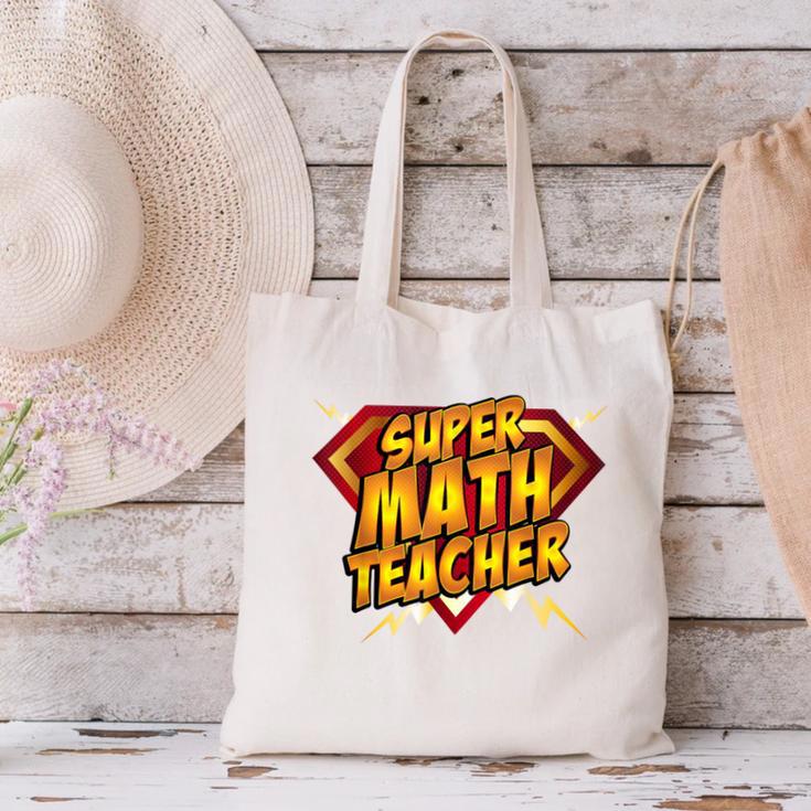Super Math Teacher Educational Superhero Canvas Tote Bag, Super Teacher Tote Bags, gift for family, gift for coworker