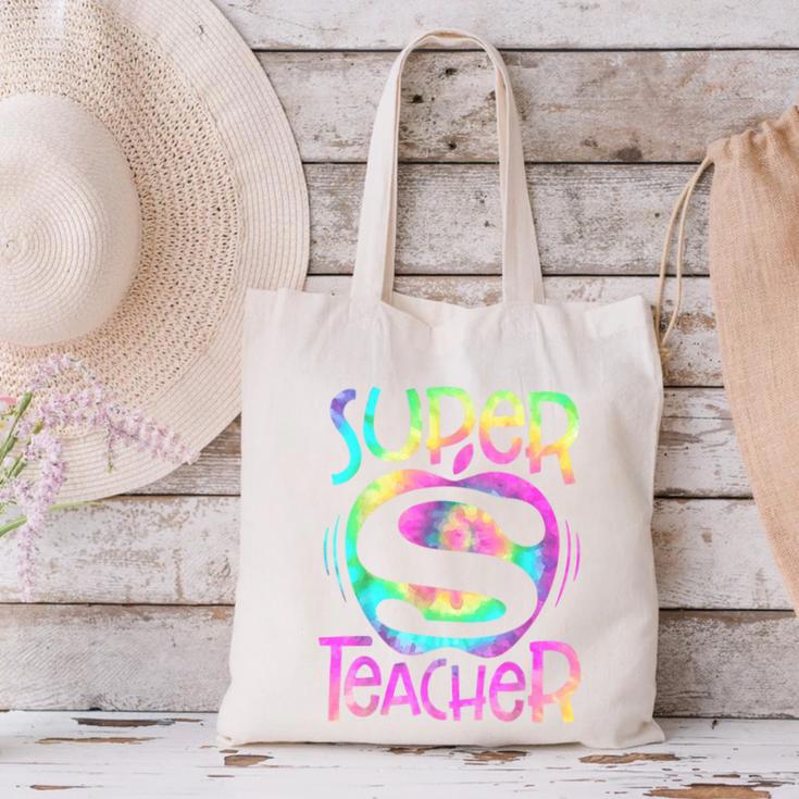 Super Teacher Back To School Apple Tie Dye First Day Canvas Tote Bag, Super Teacher Tote Bags, gift for family, gift for coworker Super Teacher Back To School Apple Tie Dye First Day Canvas Tote Bag, Super Teacher Tote Bags, gift for family, gift for coworker