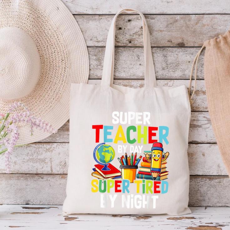 Super Teacher By Day Super Tired By Night Canvas Tote Bag, Super Teacher Tote Bags, gift for family, gift for coworker Super Teacher By Day Super Tired By Night Canvas Tote Bag, Super Teacher Tote Bags, gift for family, gift for coworker