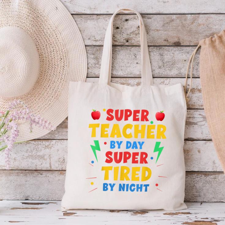 Super Teacher By Day Super Tired By Night Teacher For Men Women Canvas Tote Bag, Super Teacher Tote Bags, gift for family, gift for coworker Super Teacher By Day Super Tired By Night Teacher For Men Women Canvas Tote Bag, Super Teacher Tote Bags, gift for family, gift for coworker