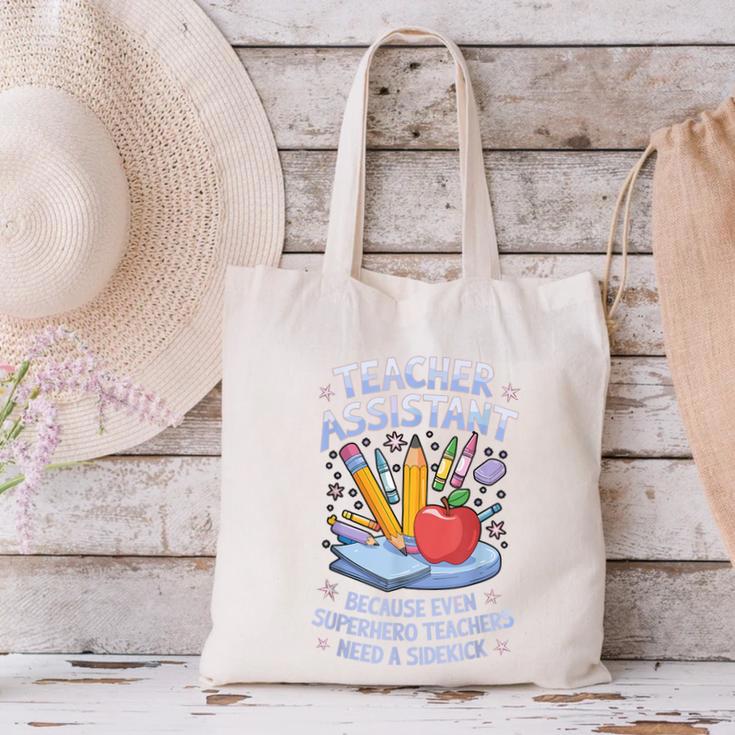 Superhero Sidekick Teaching Teach School Teacher Assistant Canvas Tote Bag, gift for family, gift for coworker