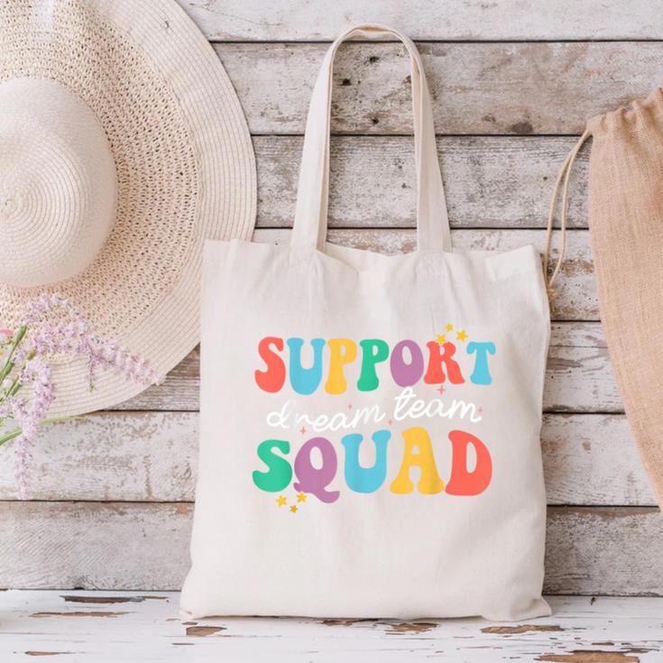 Support Dream Services Team Groovy Teacher Support Squad Canvas Tote Bag, Groovy Teacher Tote Bags, gift for family, gift for coworker Support Dream Services Team Groovy Teacher Support Squad Canvas Tote Bag, Groovy Teacher Tote Bags, gift for family, gift for coworker