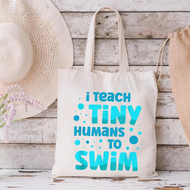 Swimming Teacher I Teach Tiny Humans To Swim Swim Instructor Canvas Tote Bag, gift for family, gift for coworker Swimming Teacher I Teach Tiny Humans To Swim Swim Instructor Canvas Tote Bag, gift for family, gift for coworker