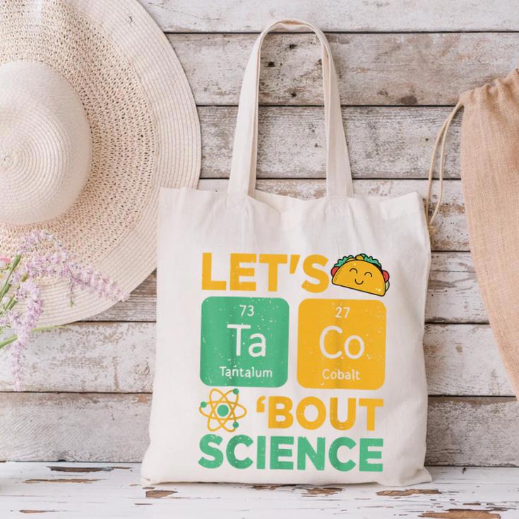 Lets Tacos Bout Science Teacher Chemistry Physics Canvas Tote Bag, Science Teacher Tote Bags, gift for family, gift for coworker