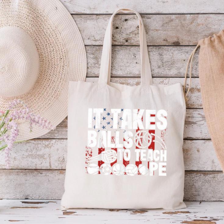 It Takes Balls To Teach Pe Teacher Chaos Coordinator US Flag Canvas Tote Bag, Pe Teacher Tote Bags, gift for family, gift for coworker It Takes Balls To Teach Pe Teacher Chaos Coordinator US Flag Canvas Tote Bag, Pe Teacher Tote Bags, gift for family, gift for coworker