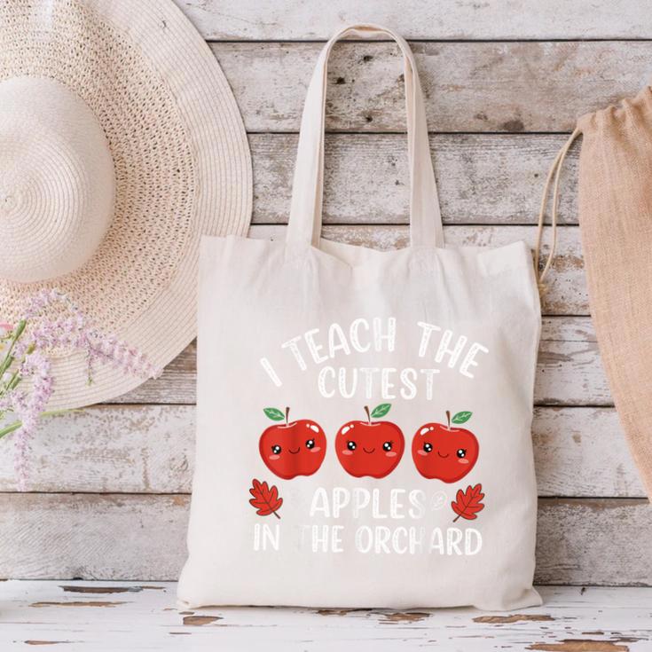 I Teach The Cutest Apples In The Orchard Cute Fall Teacher Canvas Tote Bag, gift for family, gift for coworker I Teach The Cutest Apples In The Orchard Cute Fall Teacher Canvas Tote Bag, gift for family, gift for coworker