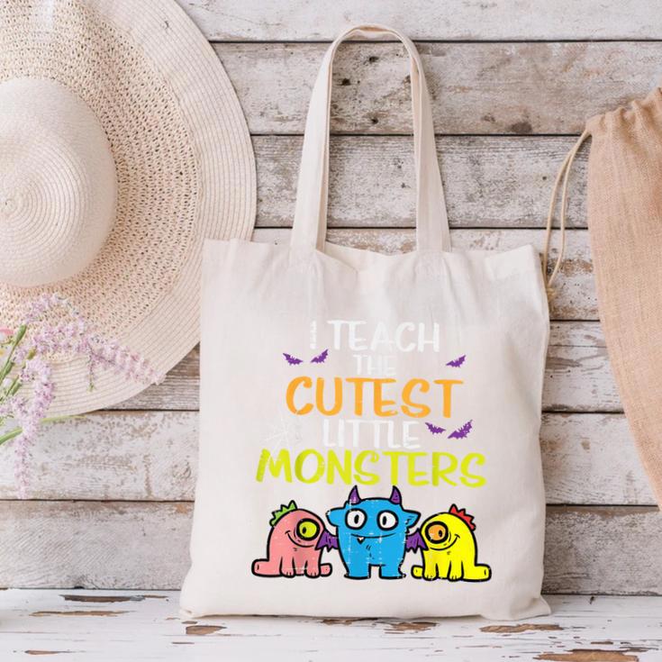 I Teach Cutest Little Monsters Halloween Teacher Men Women Canvas Tote Bag, gift for family, gift for coworker I Teach Cutest Little Monsters Halloween Teacher Men Women Canvas Tote Bag, gift for family, gift for coworker