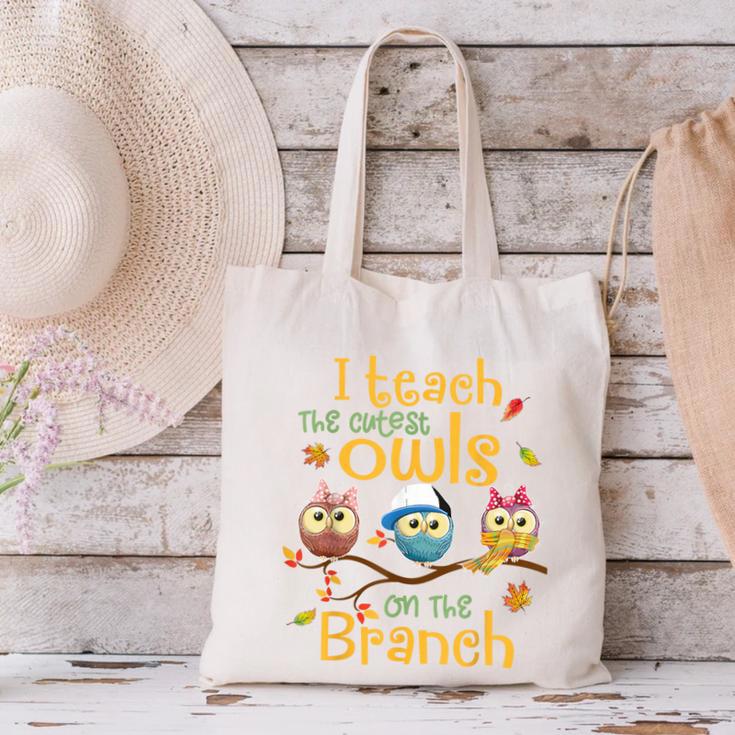 I Teach The Cutest Owls On The Branch Teacher Fall Autumn Canvas Tote Bag, gift for family, gift for coworker I Teach The Cutest Owls On The Branch Teacher Fall Autumn Canvas Tote Bag, gift for family, gift for coworker