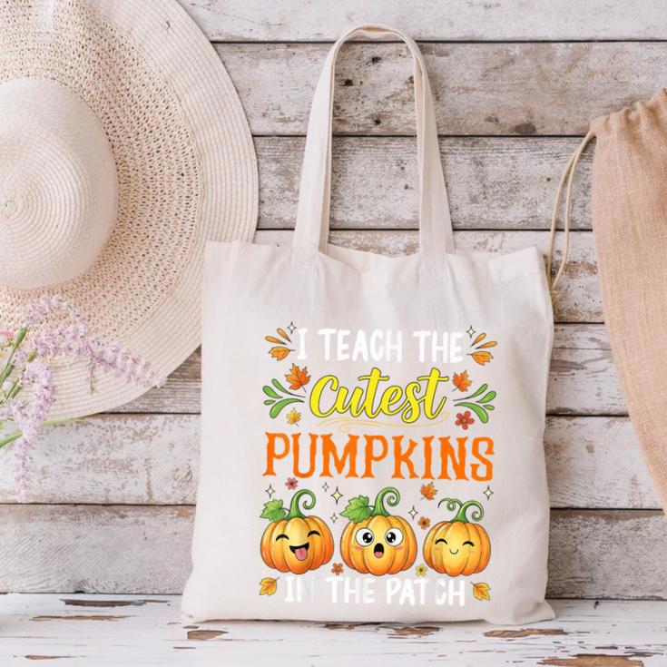 I Teach The Cutest Pumpkins Halloween Teacher Canvas Tote Bag, gift for family, gift for coworker I Teach The Cutest Pumpkins Halloween Teacher Canvas Tote Bag, gift for family, gift for coworker