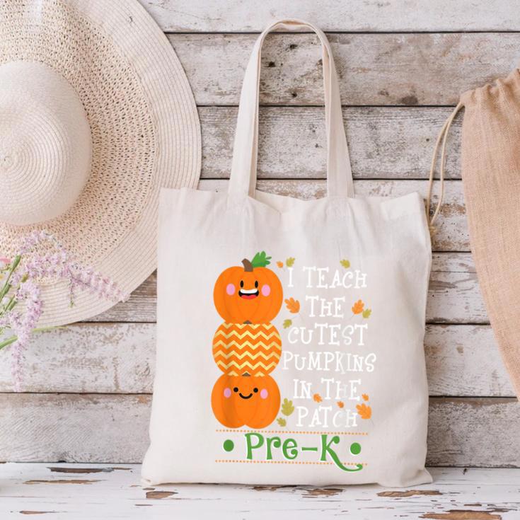 I Teach The Cutest Pumpkins In Patch Pre-K Halloween Teacher Canvas Tote Bag, gift for family, gift for coworker I Teach The Cutest Pumpkins In Patch Pre-K Halloween Teacher Canvas Tote Bag, gift for family, gift for coworker