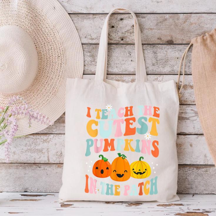 I Teach The Cutest Pumpkins In The Patch Teacher Canvas Tote Bag, gift for family, gift for coworker I Teach The Cutest Pumpkins In The Patch Teacher Canvas Tote Bag, gift for family, gift for coworker
