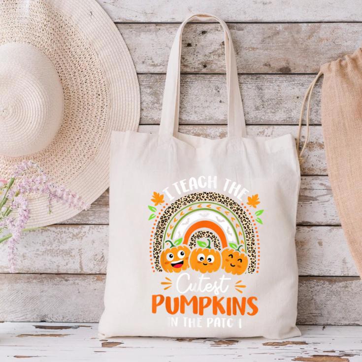 I Teach The Cutest Pumpkins In The Patch Teacher Halloween Canvas Tote Bag, gift for family, gift for coworker I Teach The Cutest Pumpkins In The Patch Teacher Halloween Canvas Tote Bag, gift for family, gift for coworker