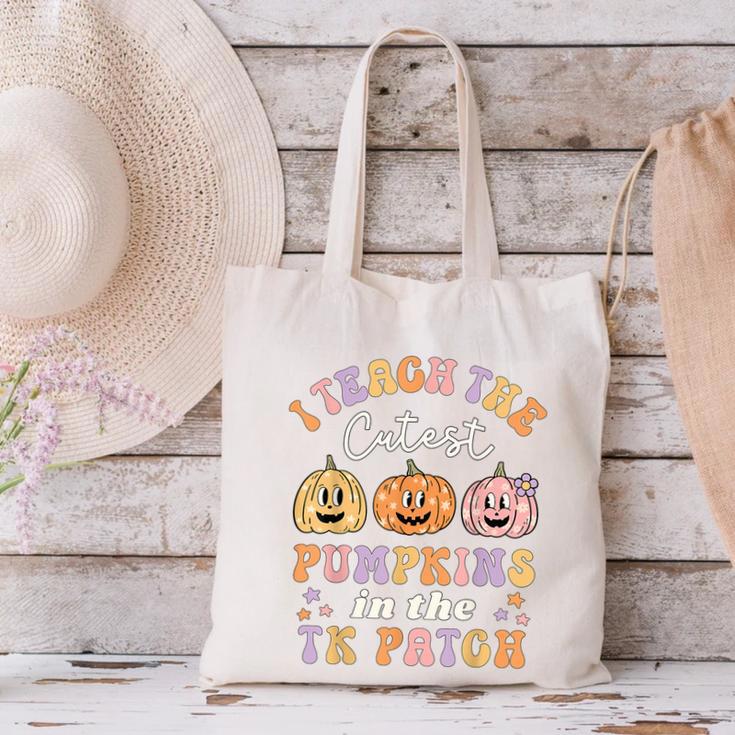 I Teach The Cutest Pumpkins In The TK Patch TK Teacher Fall Canvas Tote Bag, gift for family, gift for coworker I Teach The Cutest Pumpkins In The TK Patch TK Teacher Fall Canvas Tote Bag, gift for family, gift for coworker
