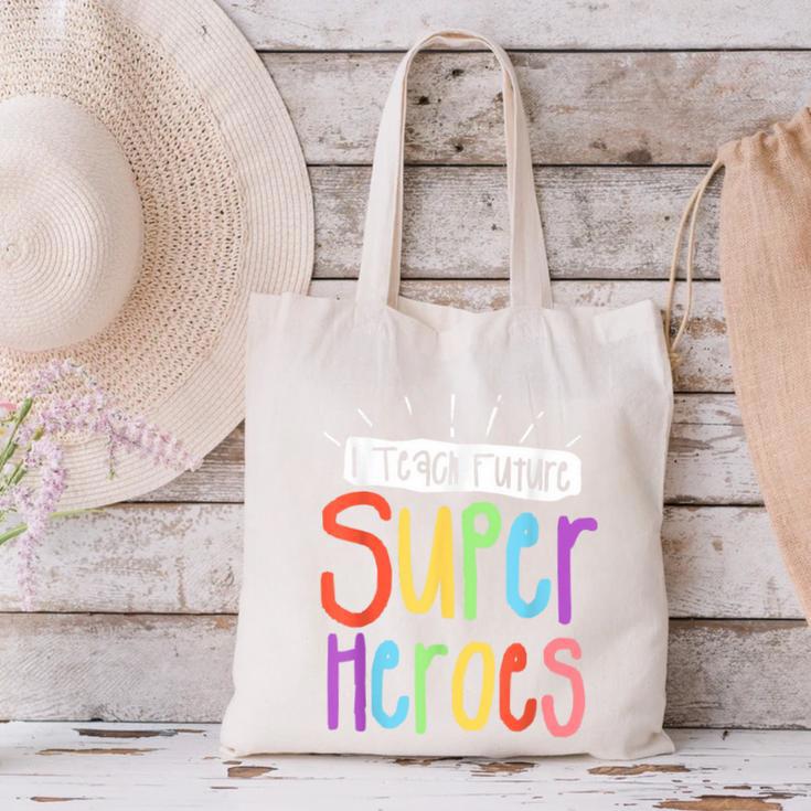 I Teach Future Superheroes Teacher Teaching Canvas Tote Bag, Future Teacher Tote Bags, gift for family, gift for coworker I Teach Future Superheroes Teacher Teaching Canvas Tote Bag, Future Teacher Tote Bags, gift for family, gift for coworker