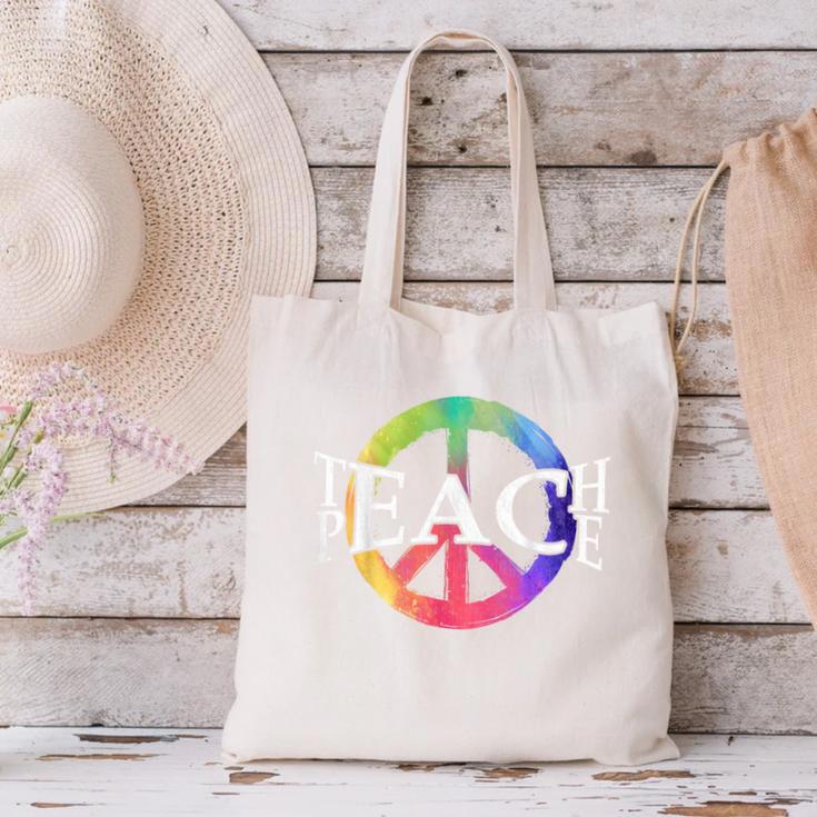 Teach Peace For Teachers And Educators Counselor Canvas Tote Bag, gift for family, gift for coworker Teach Peace For Teachers And Educators Counselor Canvas Tote Bag, gift for family, gift for coworker