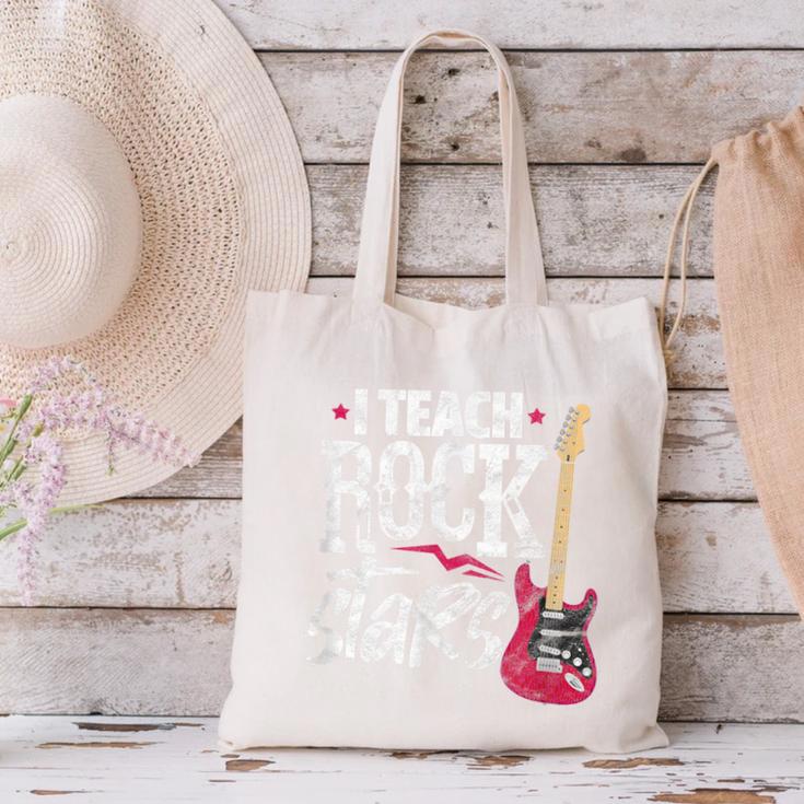 I Teach Rock Stars Music Teacher Guitar Player Canvas Tote Bag, gift for family, gift for coworker