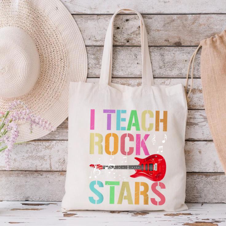 I Teach Rockstars Band Vibes Teacher Rocks My Music Teaching Canvas Tote Bag, gift for family, gift for coworker