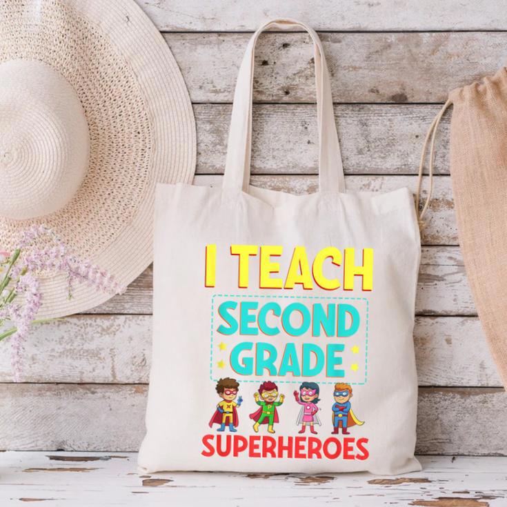 I Teach Second Grade Superheroes Teacher Superhero Canvas Tote Bag, gift for family, gift for coworker I Teach Second Grade Superheroes Teacher Superhero Canvas Tote Bag, gift for family, gift for coworker