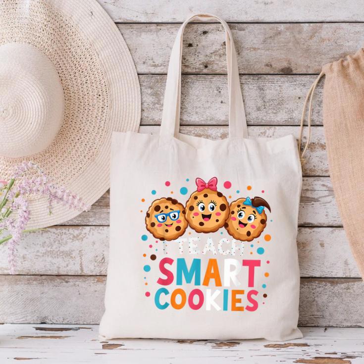 I Teach Smart Cookies Cute Back To School Teacher Canvas Tote Bag, gift for family, gift for coworker I Teach Smart Cookies Cute Back To School Teacher Canvas Tote Bag, gift for family, gift for coworker