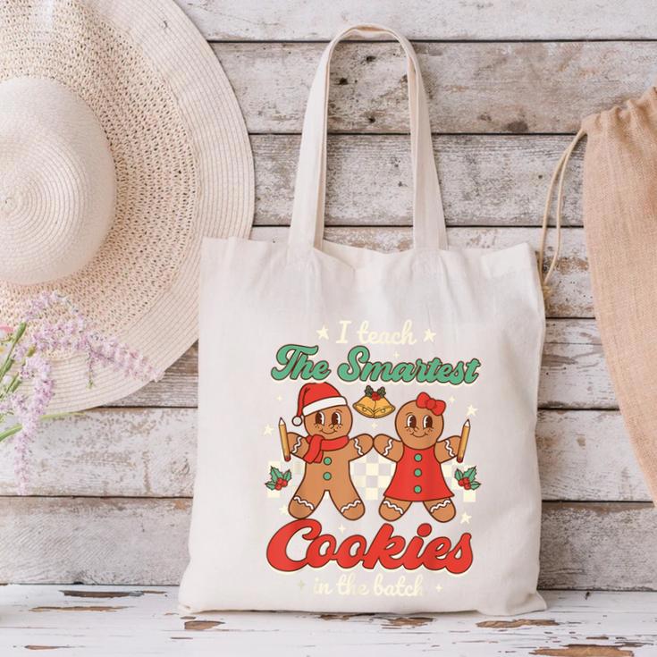 I Teach The Smartest Cookies In The Batch Teacher Christmas For Men Women Kids Canvas Tote Bag, gift for family, gift for coworker