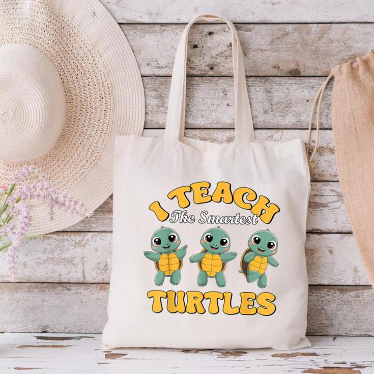 I Teach The Smartest Turtles Thanksgiving Proud Teacher Job Canvas Tote Bag, gift for family, gift for coworker I Teach The Smartest Turtles Thanksgiving Proud Teacher Job Canvas Tote Bag, gift for family, gift for coworker